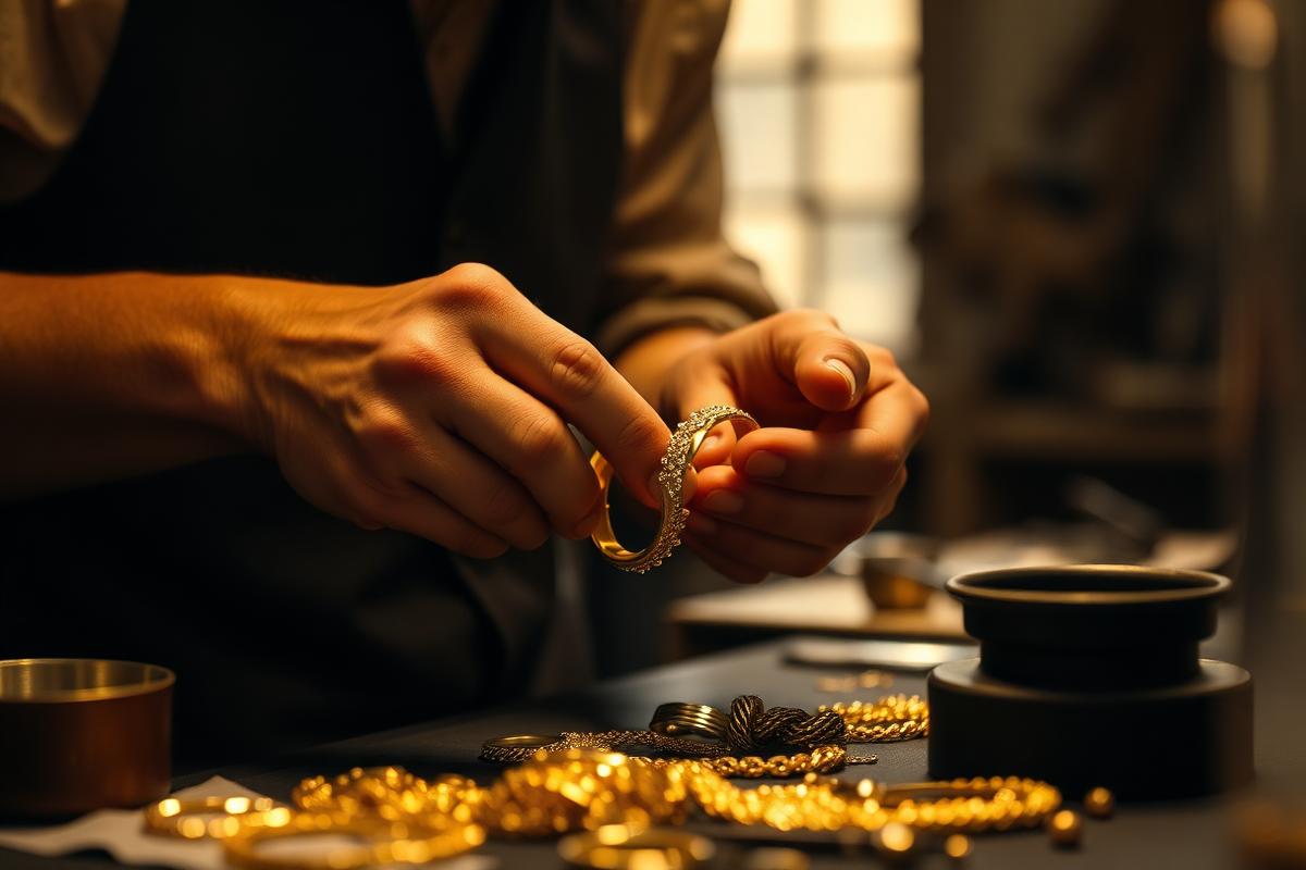 Artisan crafting jewelry